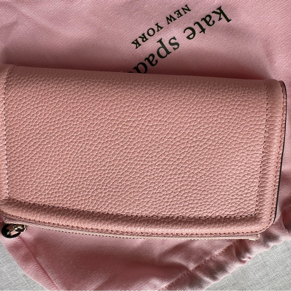 Kate Spade Lena Continental Pink Pebbled Leather Zip Wallet Large. 
Dust bag. - Picture 5 of 7